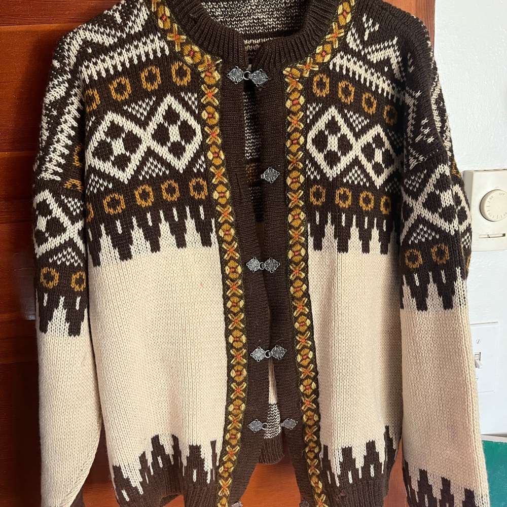 Vintage wool Austrian cardigan size large